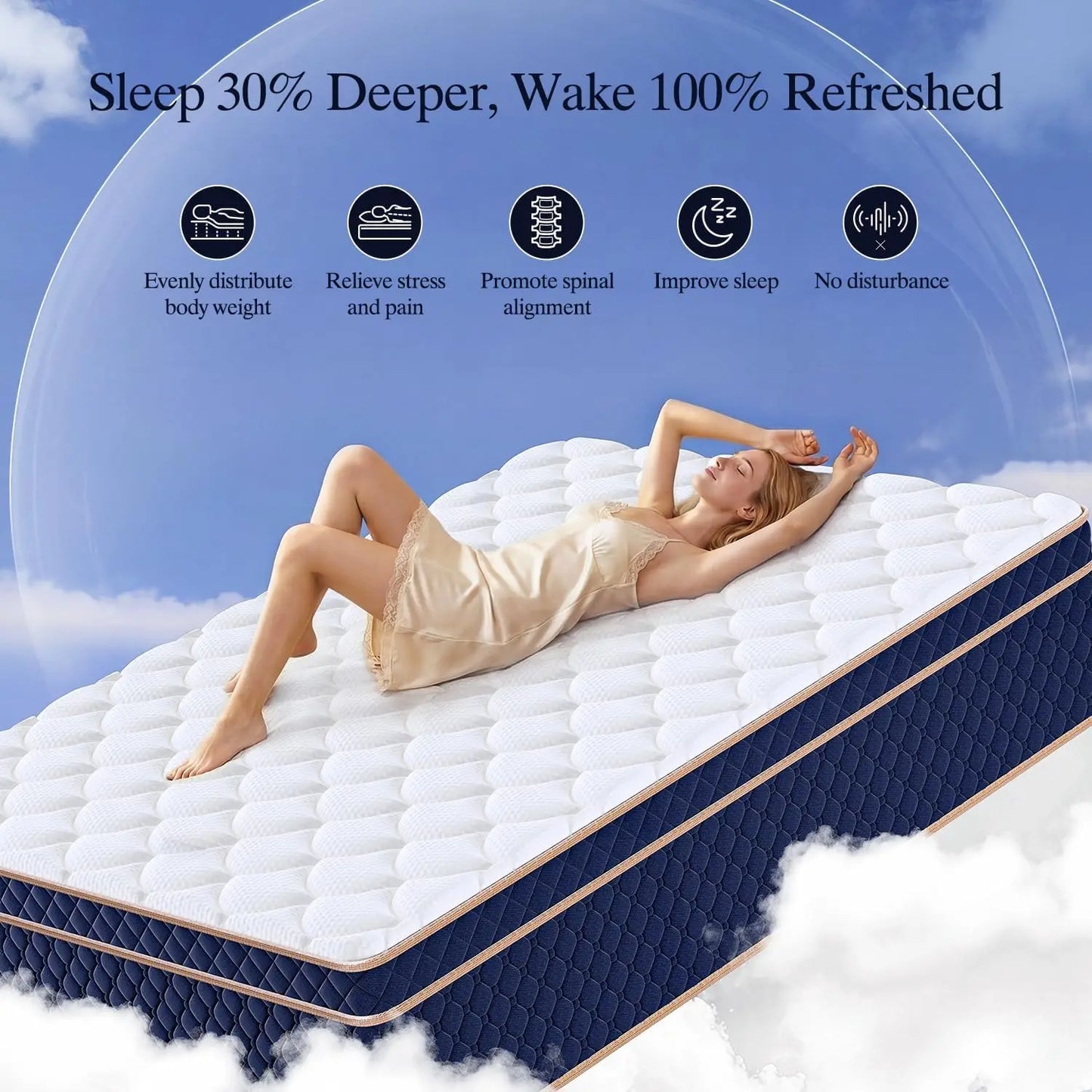 Hybrid Mattress in Box Gel Memory Foam Medium Firm