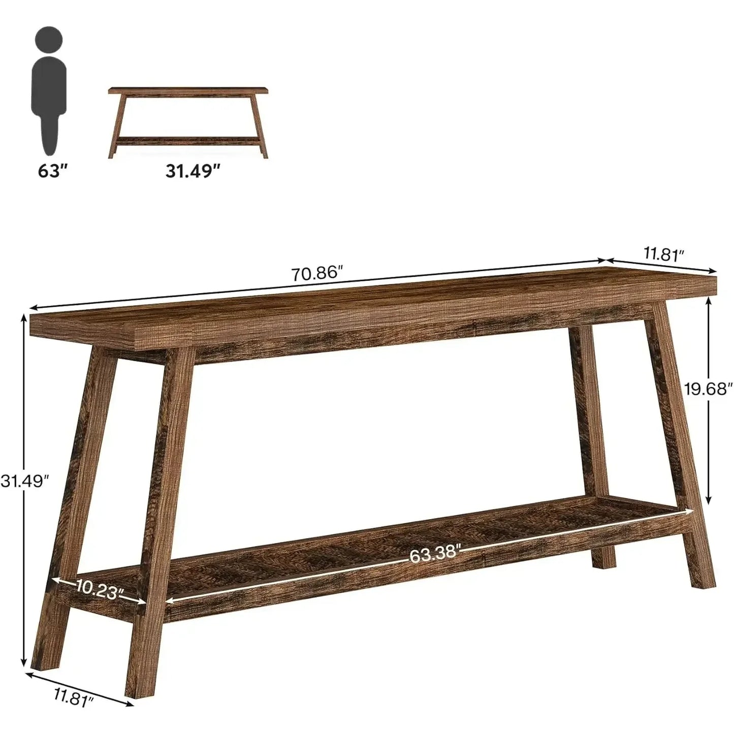 Little Tree Console Table For Entryway Two Tier Hallway