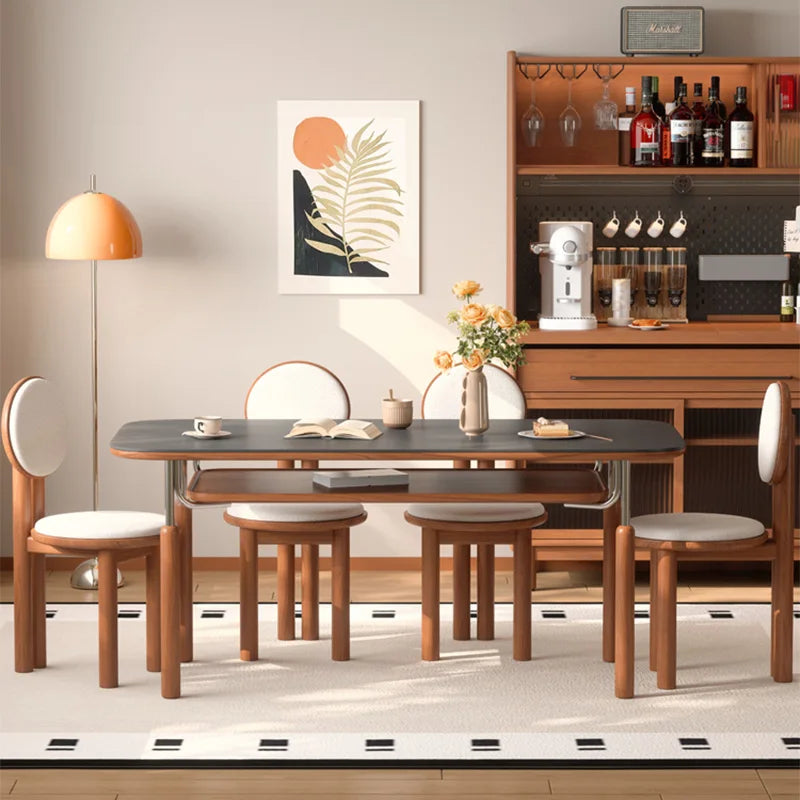 Fosanmi Modern Rock Slab Dining Table For Kitchen Dining