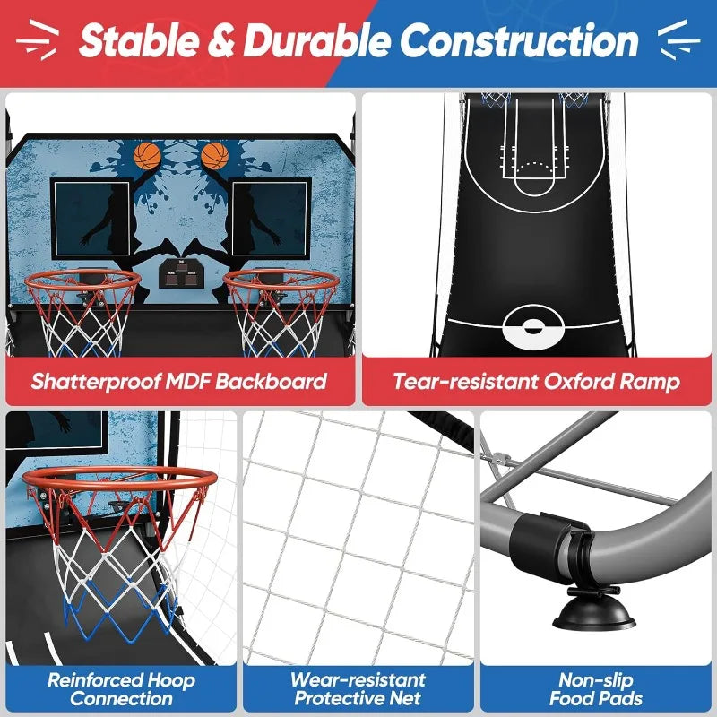 JupiterForce Foldable Indoor Basketball Arcade Game With 4 Balls