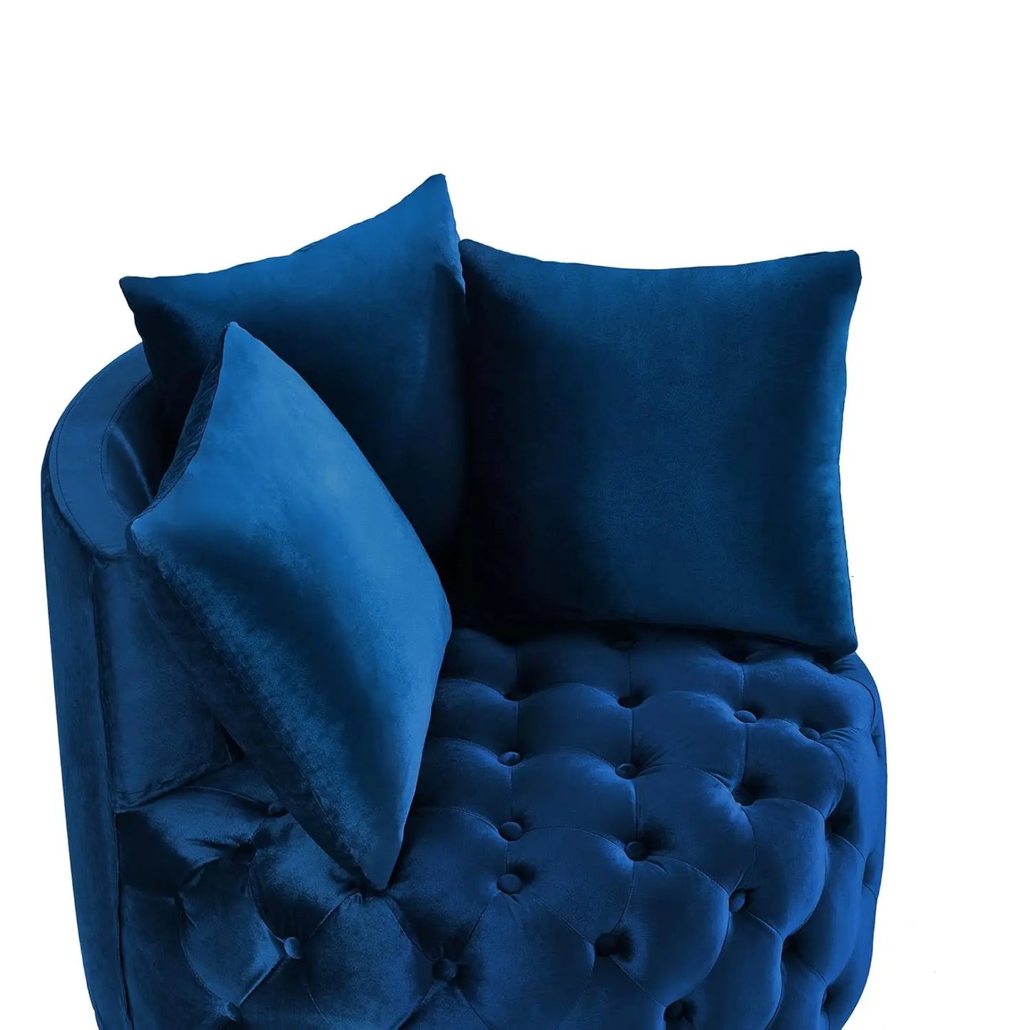 Modern Velvet Tufted Round Club Chair for Living Room
