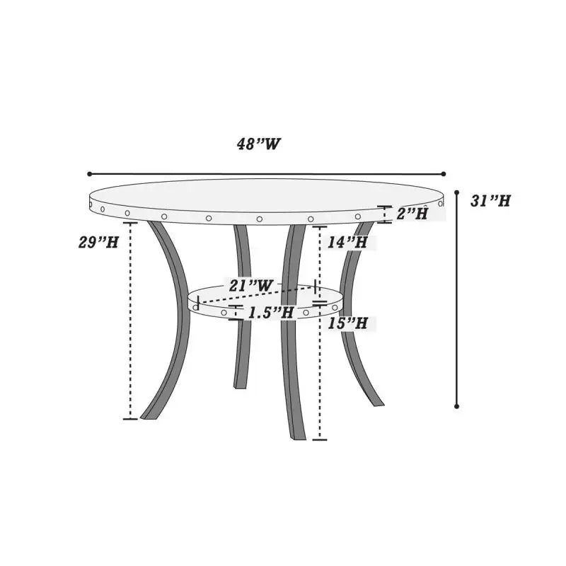 Dining Set With Round Table And Four Chairs Rubberwood Veneer