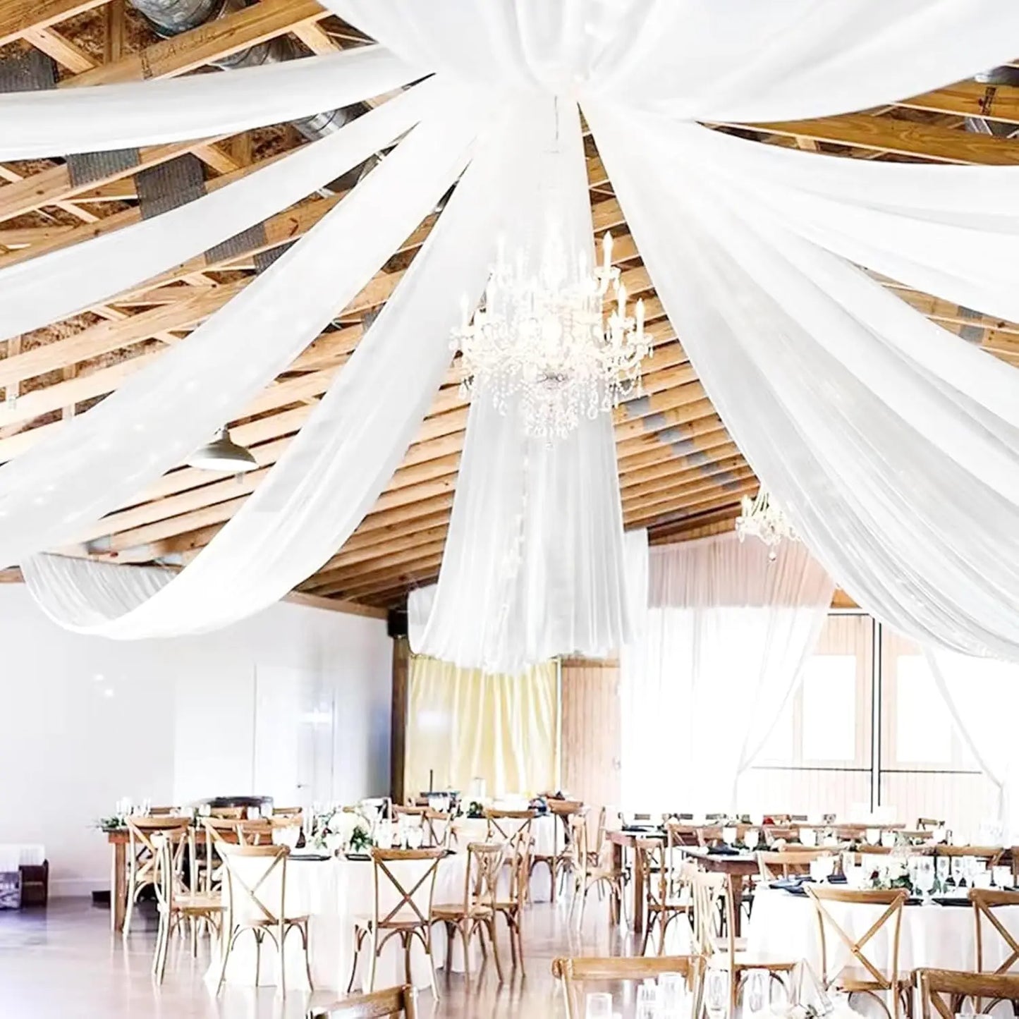 Hign-concerned Chiffon Ceiling Drapes Wedding Arch Draping