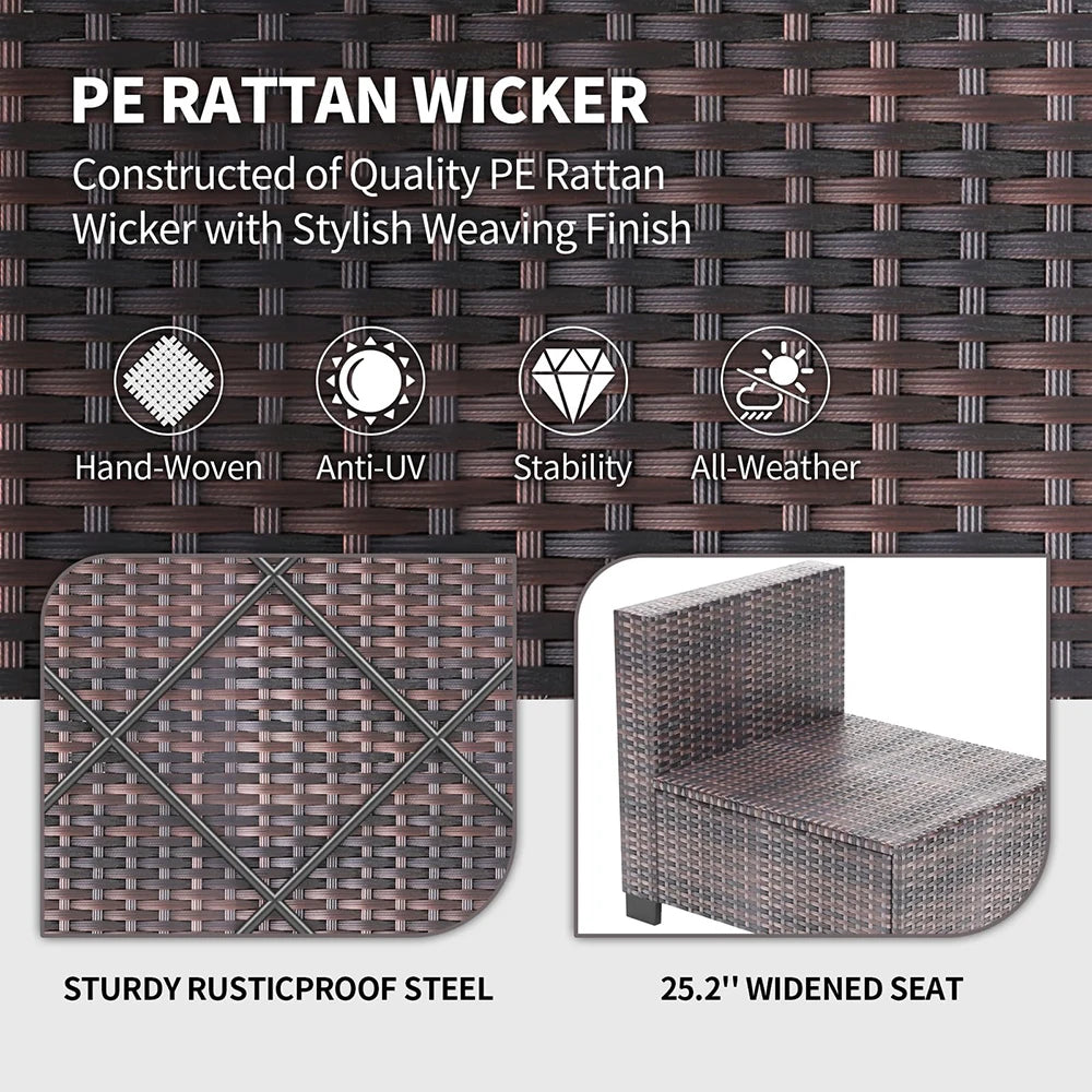 HiMISS 7 Piece PE Rattan Patio Set