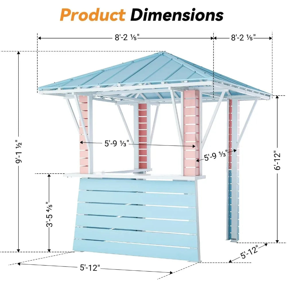 Coastal Dream Outdoor Gazebo With USB Charging And Hooks