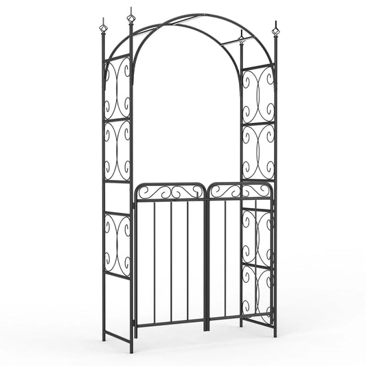 HiMISS Garden Arch With Double Gates Wedding Arbor