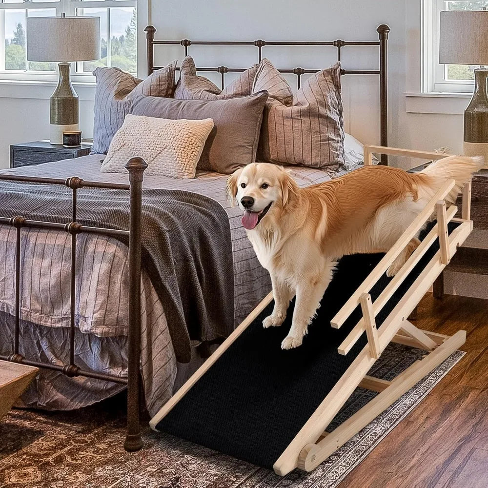 Dog Ramp 5 Level Adjustable Folding Pet Ramp for High Beds