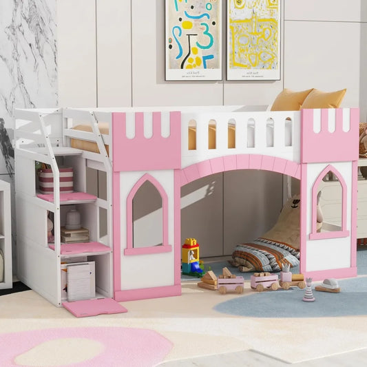 Harper And Bright Designs Loft Bed With Storage Staircase