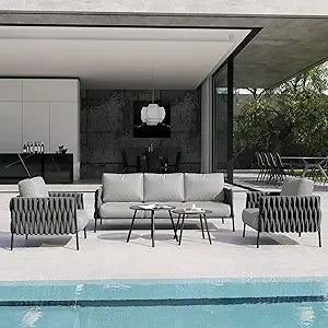 Outdoor Patio Furniture Set Deep Seating And Coffee Tables