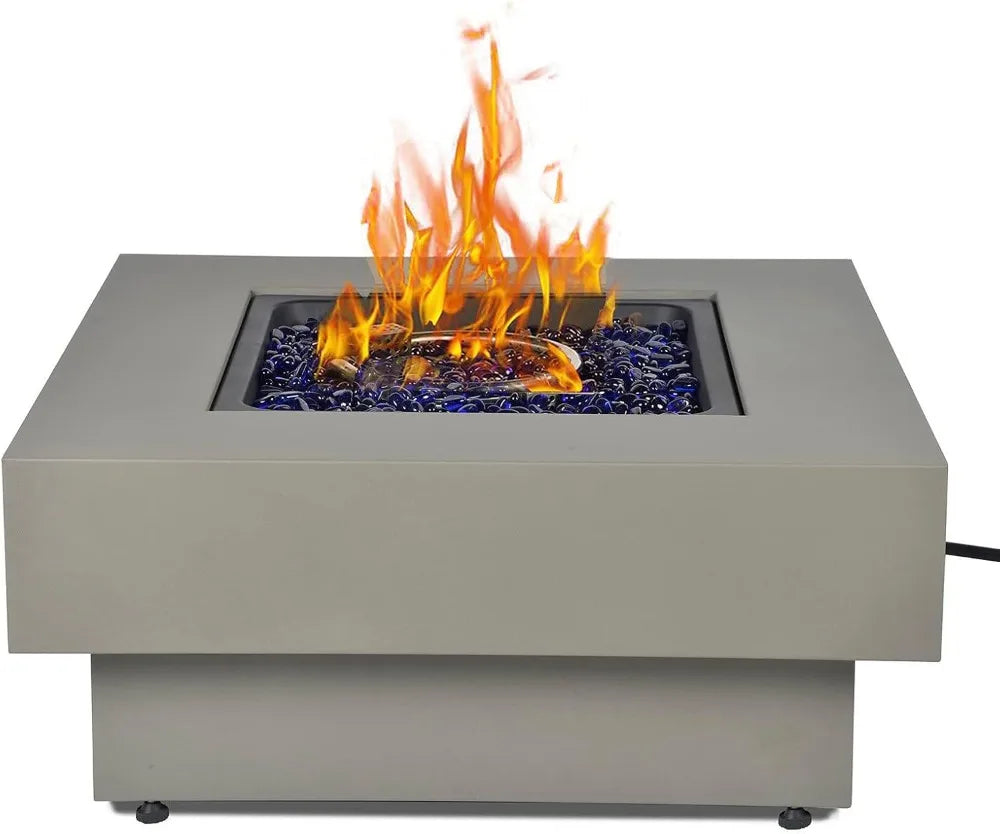 Outdoor Gas Fire Pit Table 50,000-BTU With Lid Hose