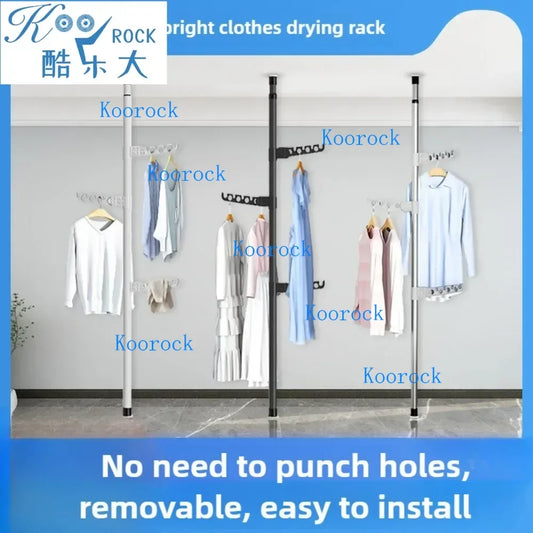 Frame Ceiling To Floor Coat Rack With Metal Support