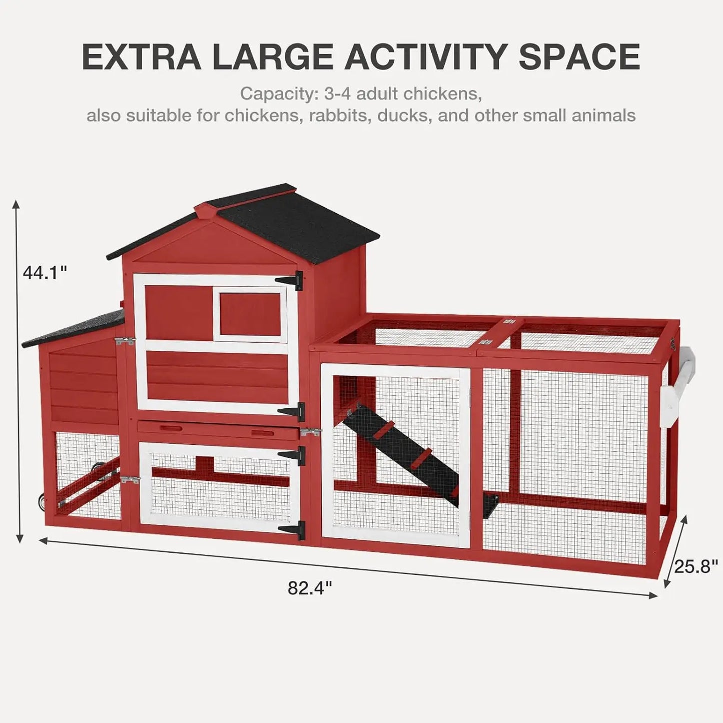 XMSJ Outdoor Chicken Coop With Wheels And Nesting Box