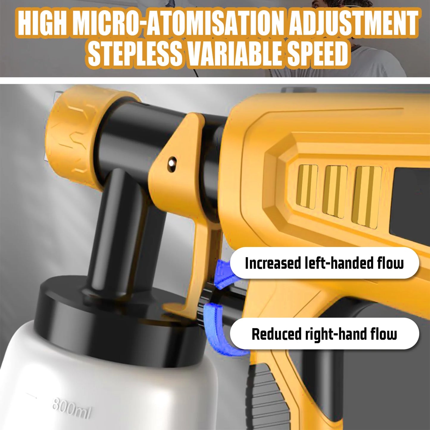 Cordless Paint Sprayer for Dewalt 20V MAX Battery Airless HVLP Gun Tools