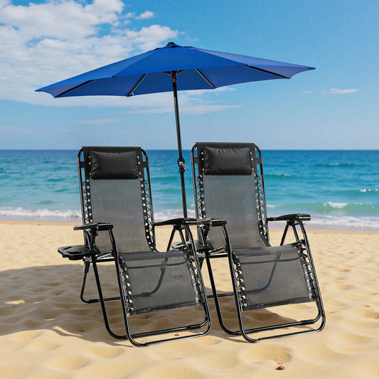 JHK Zero Gravity Recliner Bundle of Two Cupholder Trays