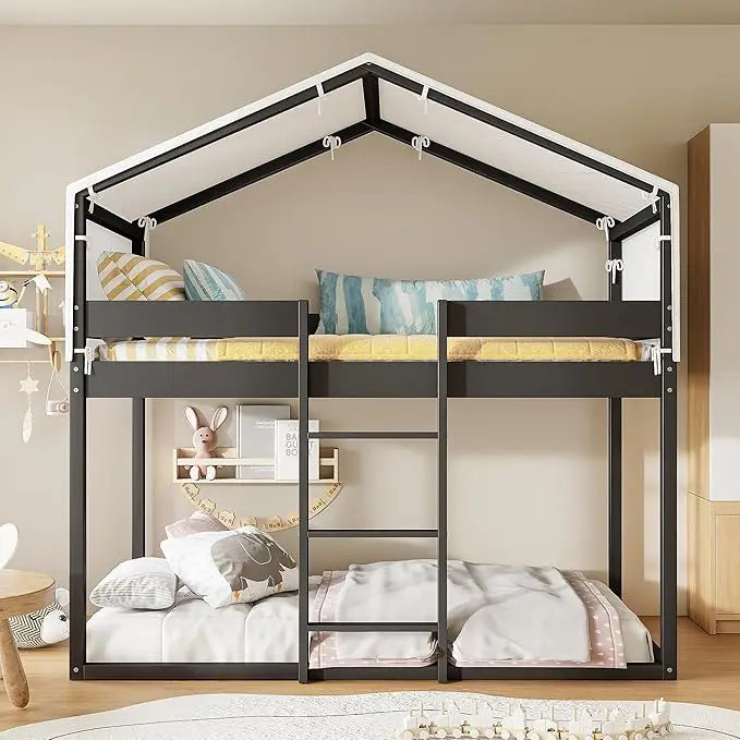 Twin Over Twin Bunk Bed Playhouse With Drawers