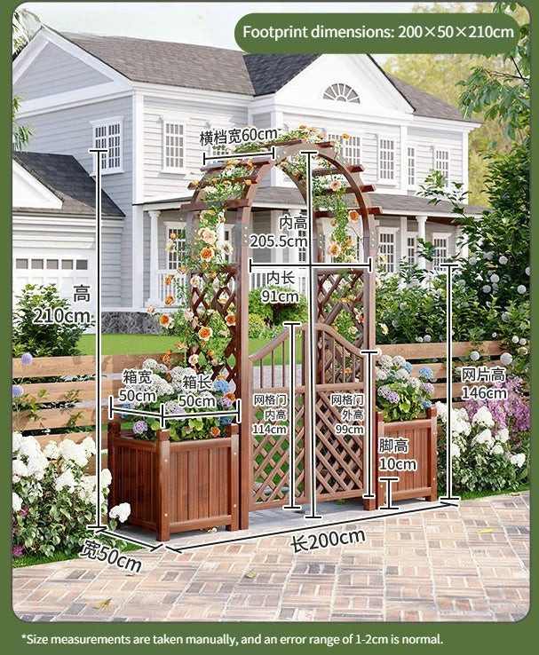 Outdoor Solid Wood Garden Arch Trellis Climbing Vines
