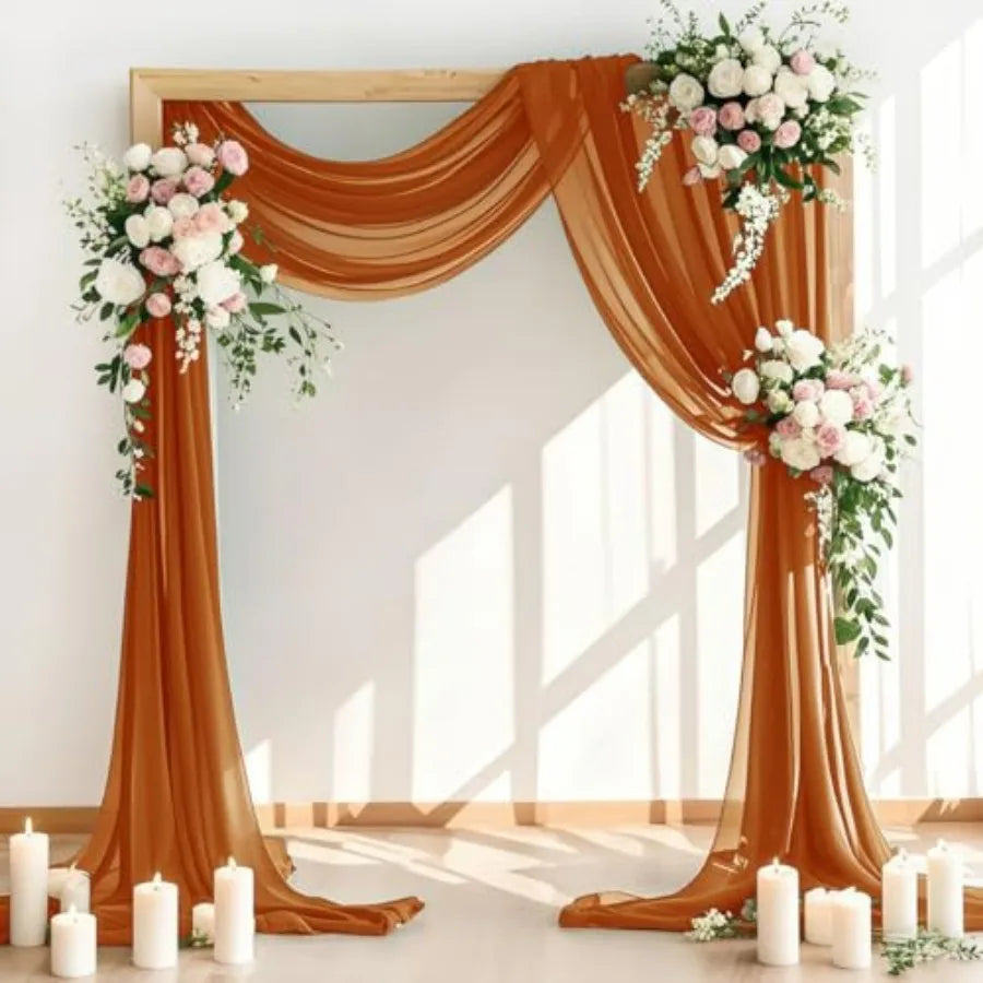 Wedding Arch Draping Fabric Sheer Chiffon Backdrop Panel