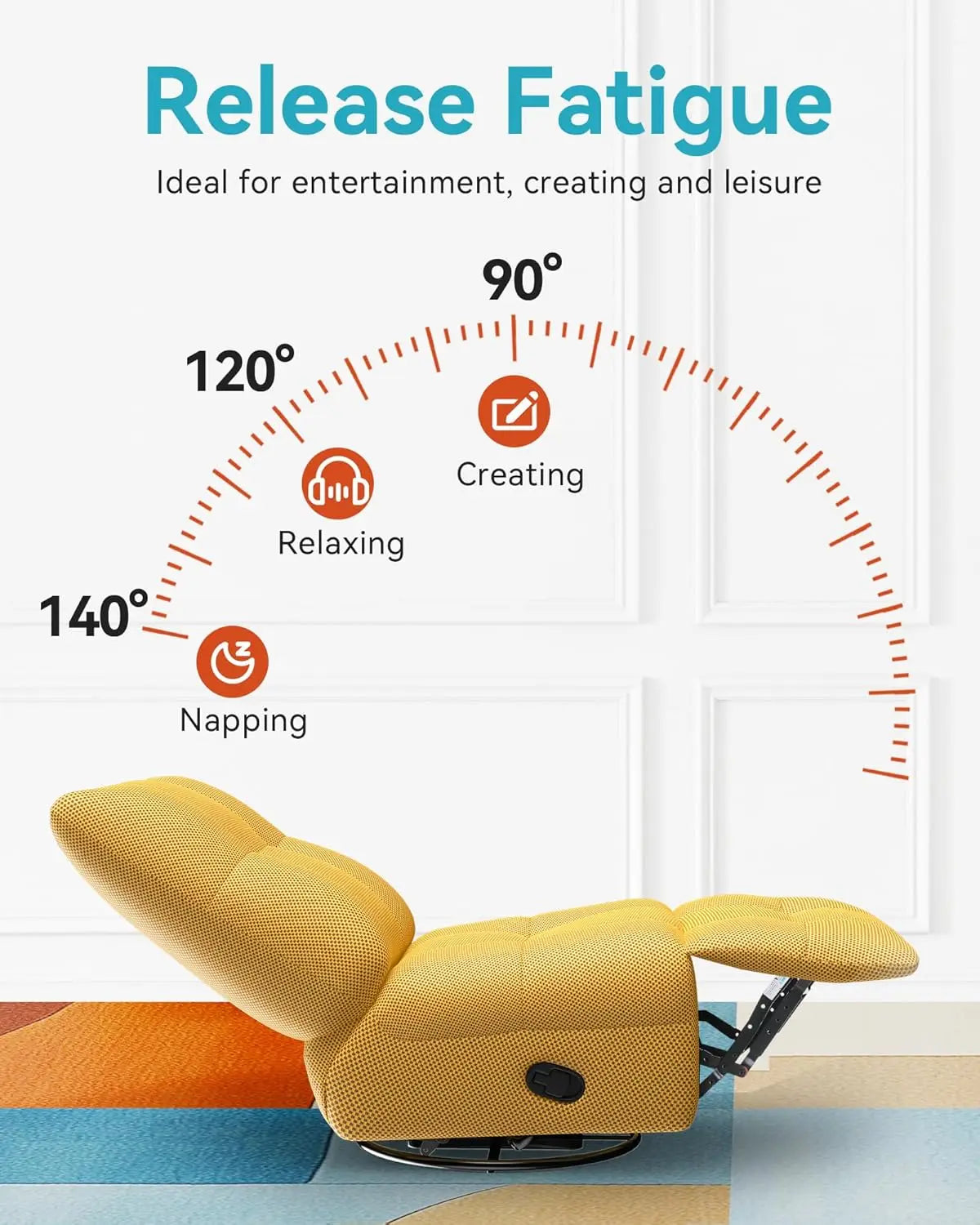 HOTEEL 360 Degree Swivel Recliner Chair For Living Room