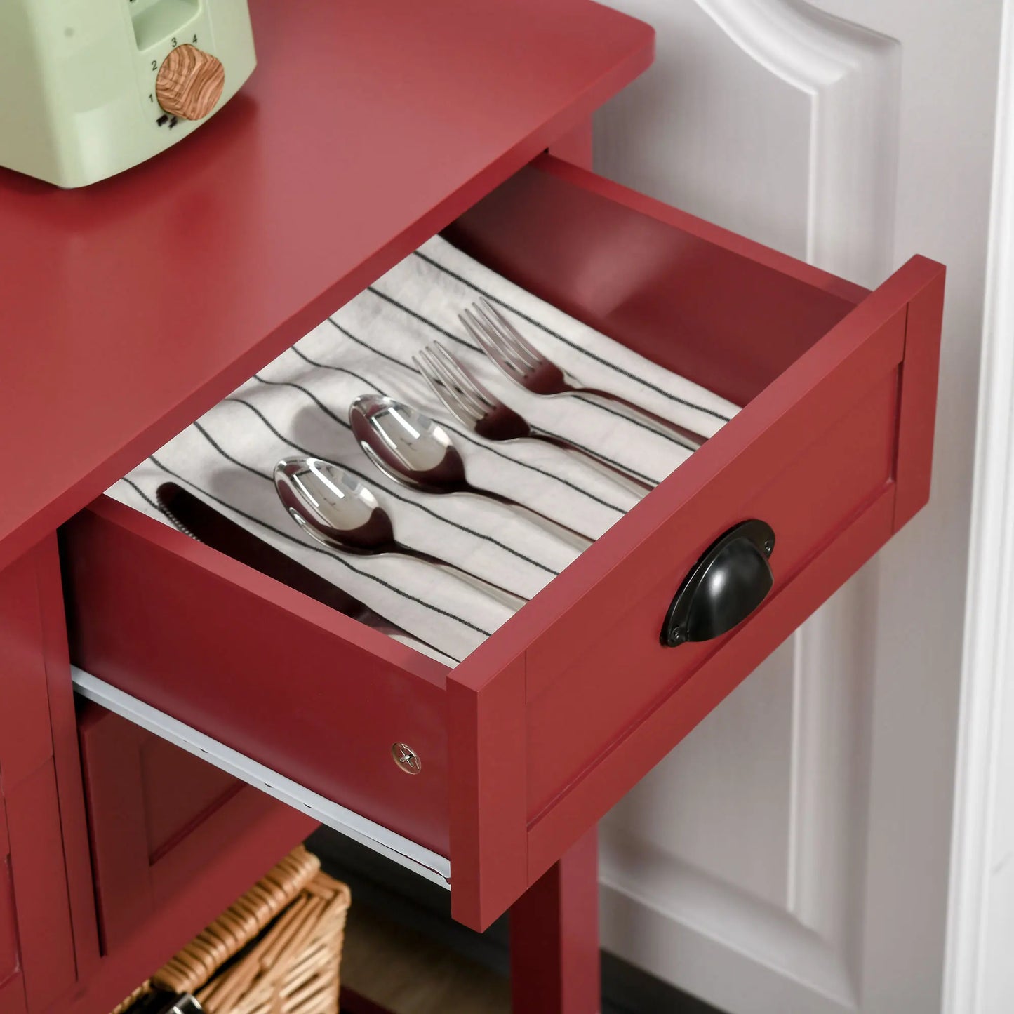 HOMCOM Sideboard Buffet Cabinet With 4 Drawers Storage