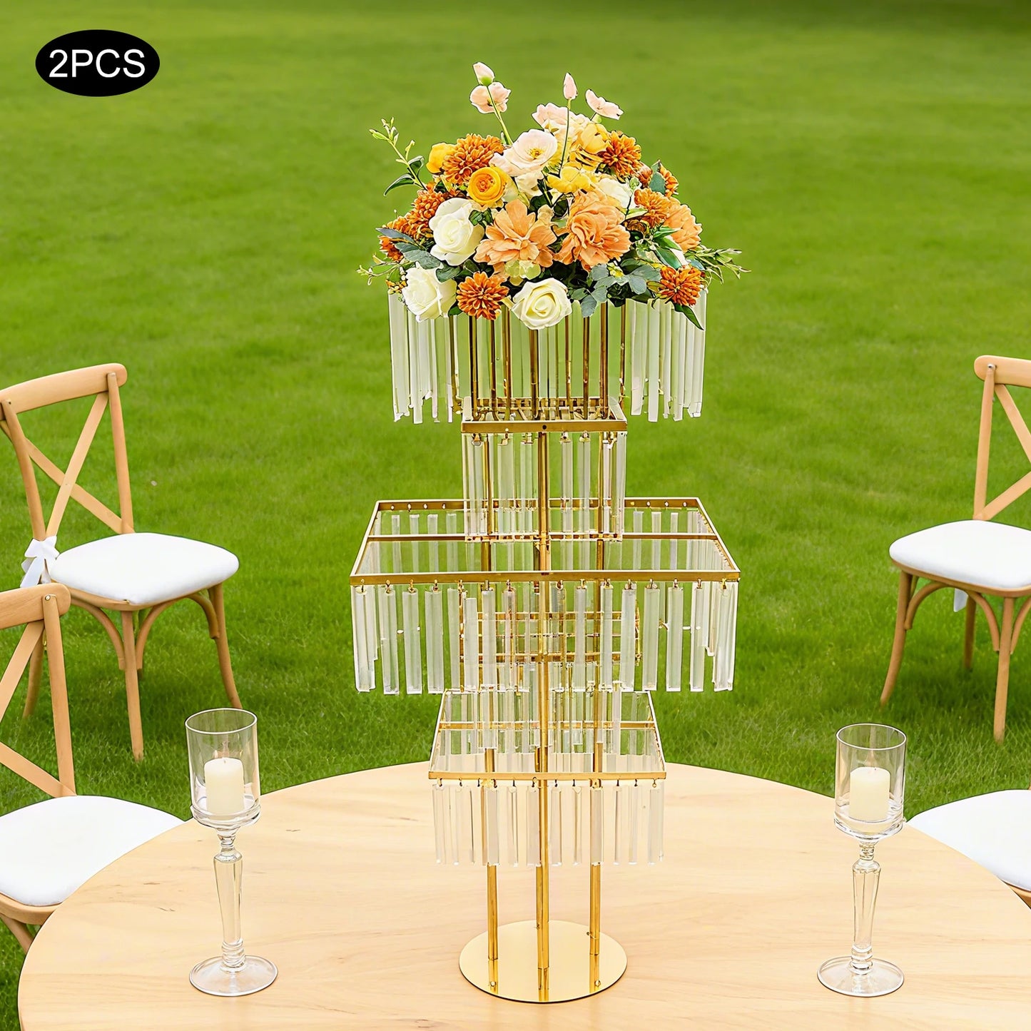 Five Tier Flower Stand Wedding Centerpieces Display For Events