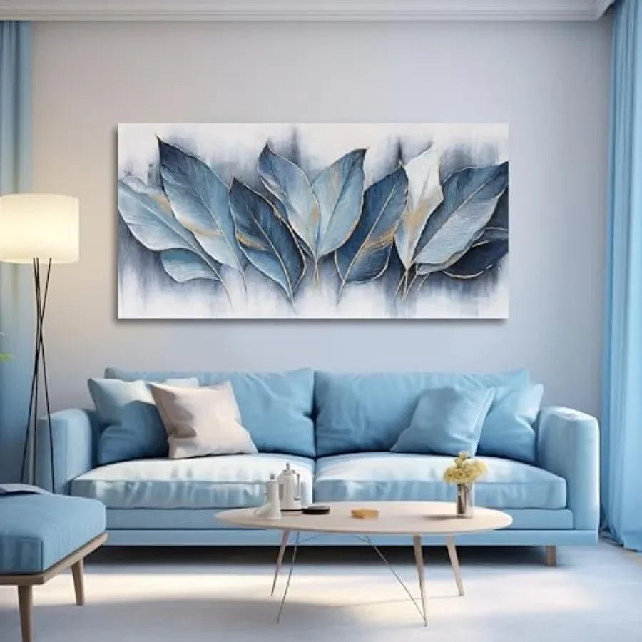 Framed Leaves Canvas Wall Art Modern Abstract Fade Resistant