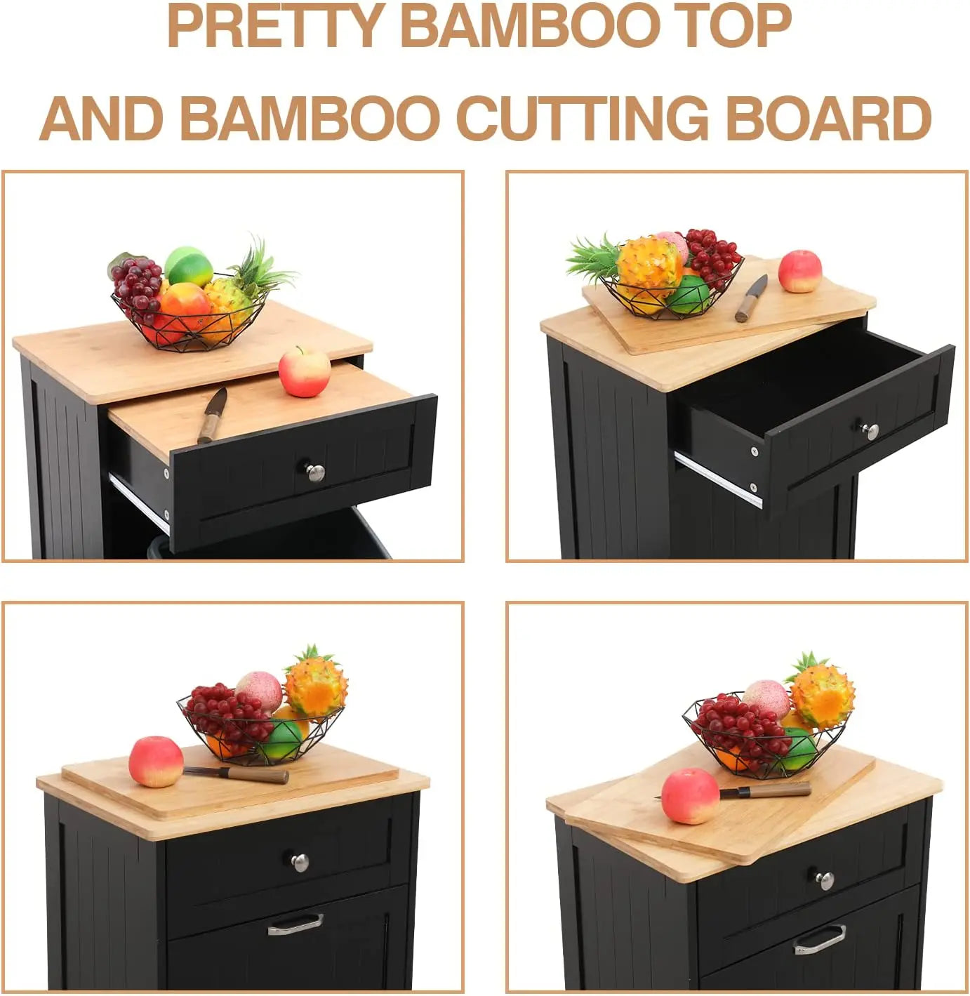 QiaoShiRen Single Tilt Out Trash Cabinet With Cutting Board