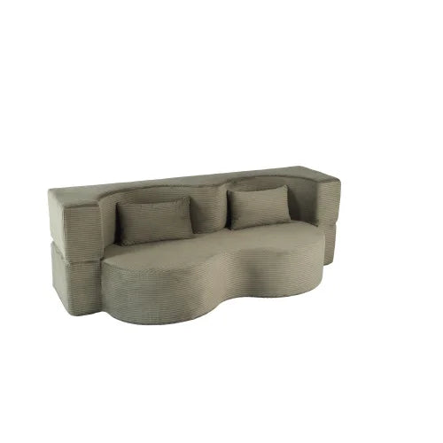 Memory Foam Sofa Bed Foldable With Faux Fur Upholstery