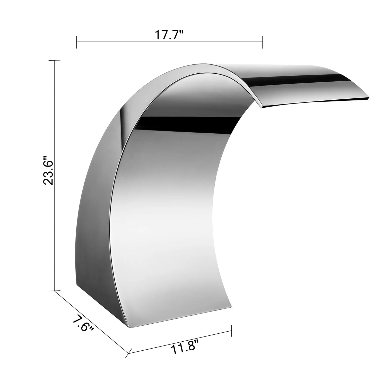 SucceBuy Stainless Steel Pool Fountain Waterfall Feature