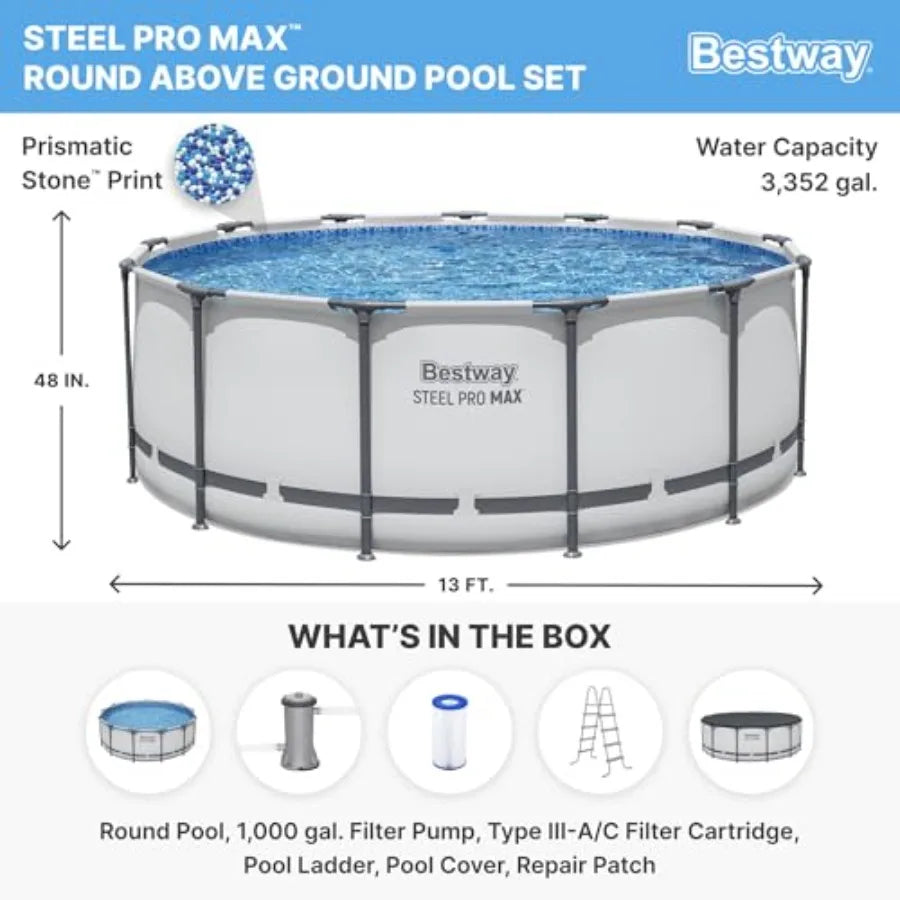 Steel Professional Max Above Ground Pool Set With Filter