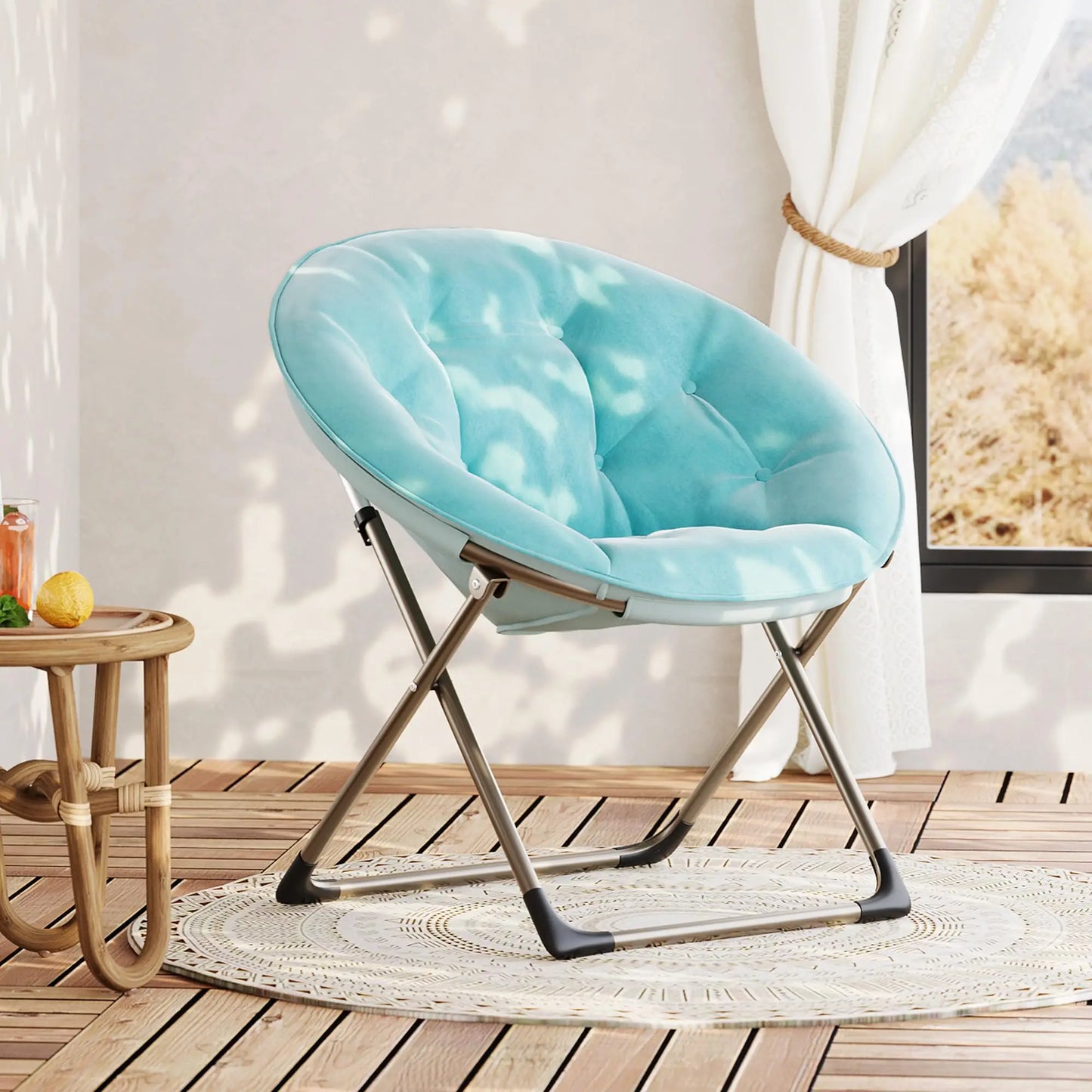 HiMISS Comfy Saucer Chair Reading Lounger With Metal Frame