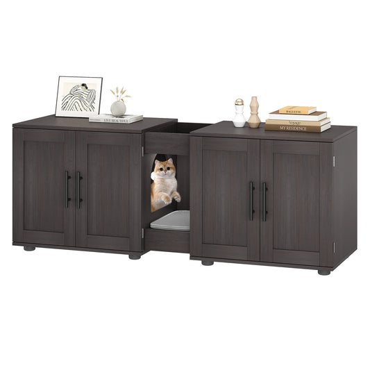 Guangdong Wooden Litter Box Enclosure for Two Cats