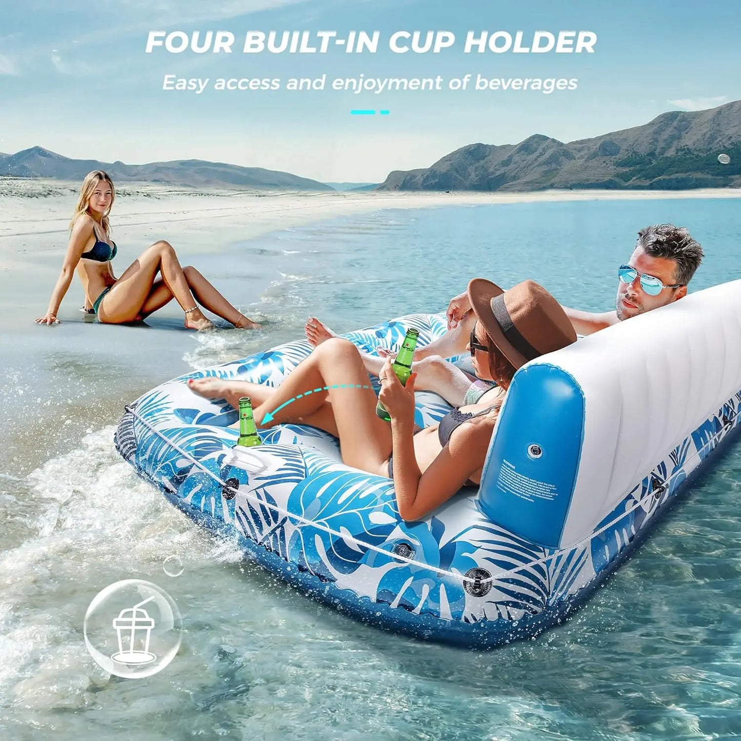 Pool Floats Inflatable Lounger One To Three With Backrest