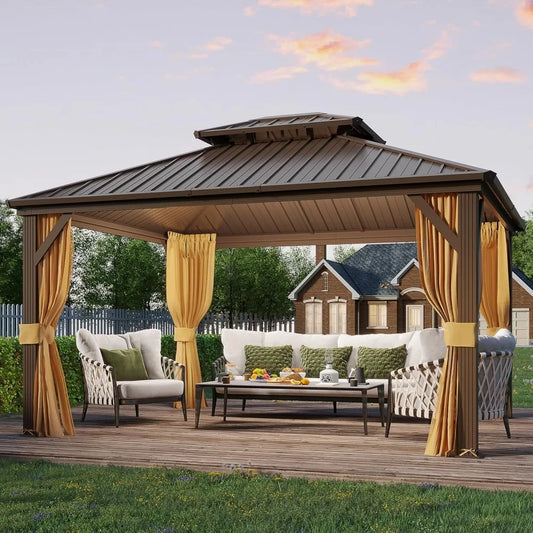 Frame Aluminum Gazebo With Galvanized Steel Hardtop Roof