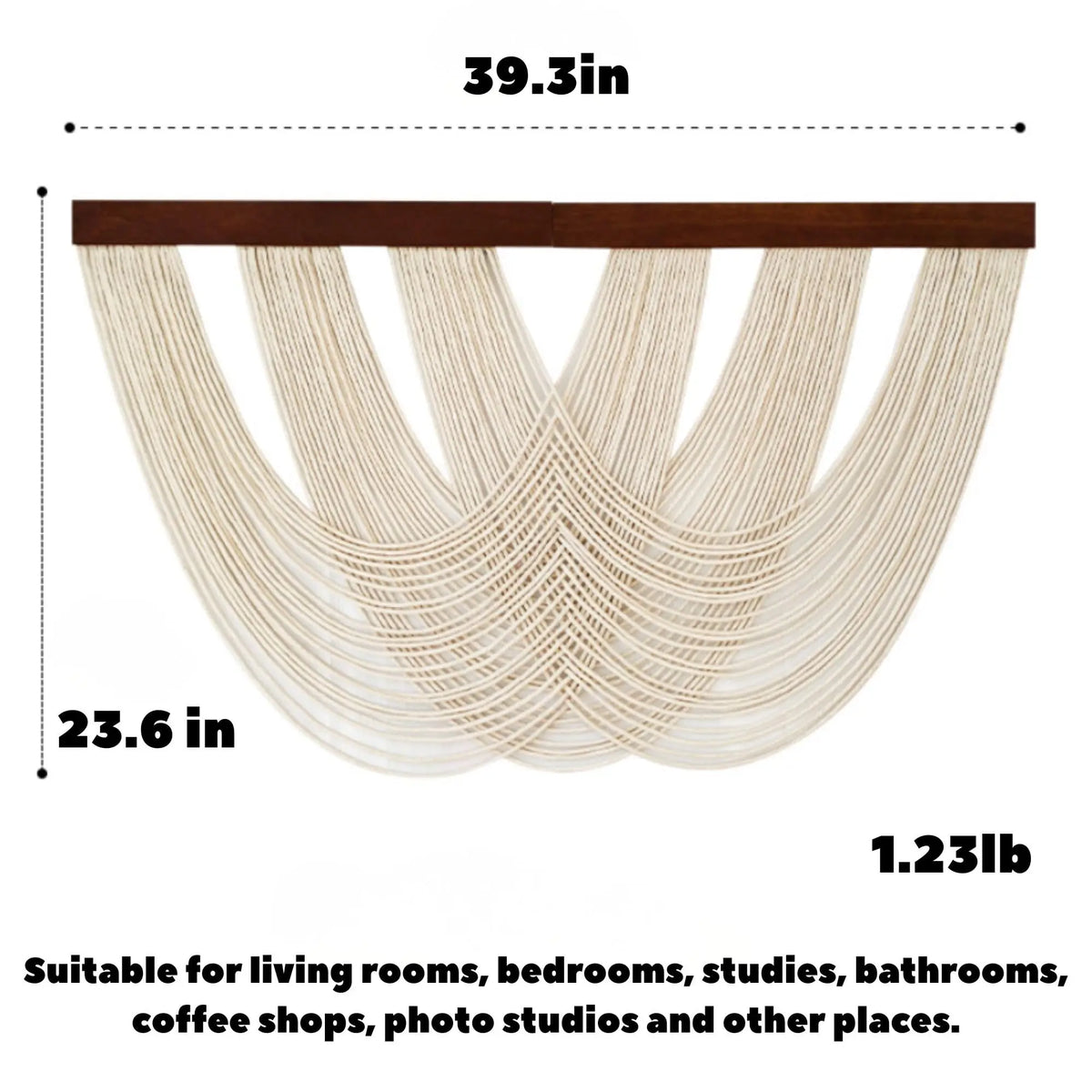 Handwoven Cotton Rope Macrame Wall Art Canvas Boho Decor
