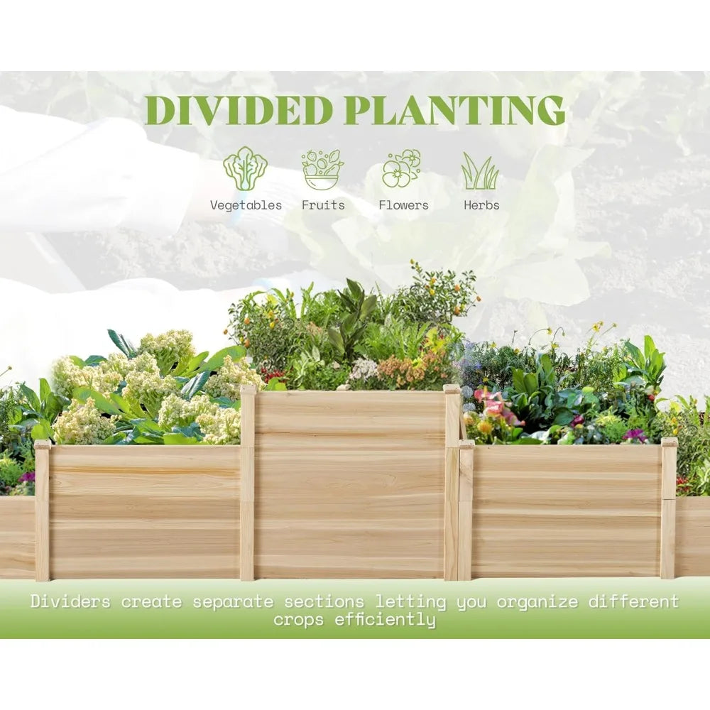Amerlife 3-Tier Raised Garden Bed Outdoor Planter Box with Cedar Legs