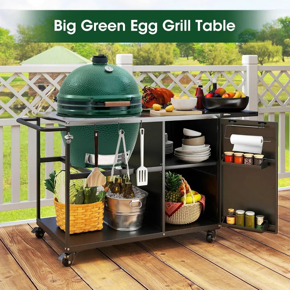 DAFIFY Big Green Egg Grill Cart With Wheels And Storage
