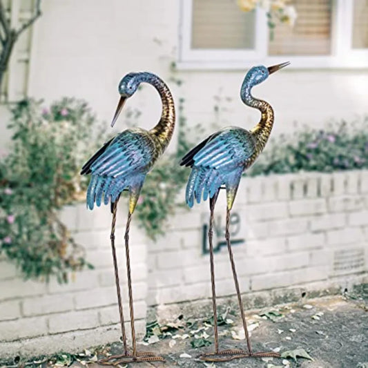 SHXI Outdoor Garden Crane Statues Garden Yard Art Sculptures