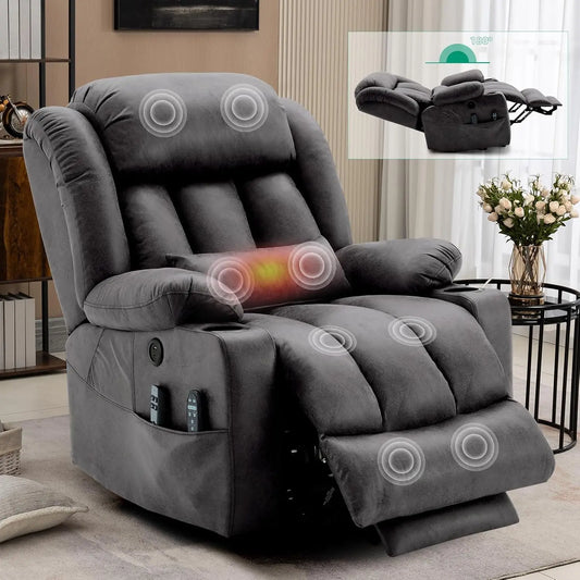 Tall Man Dual Motor Power Lift Recliner Chair With Extended Footrest