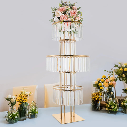 Guangdong Crystal Flower Stand 5 Tier Wedding Centerpiece