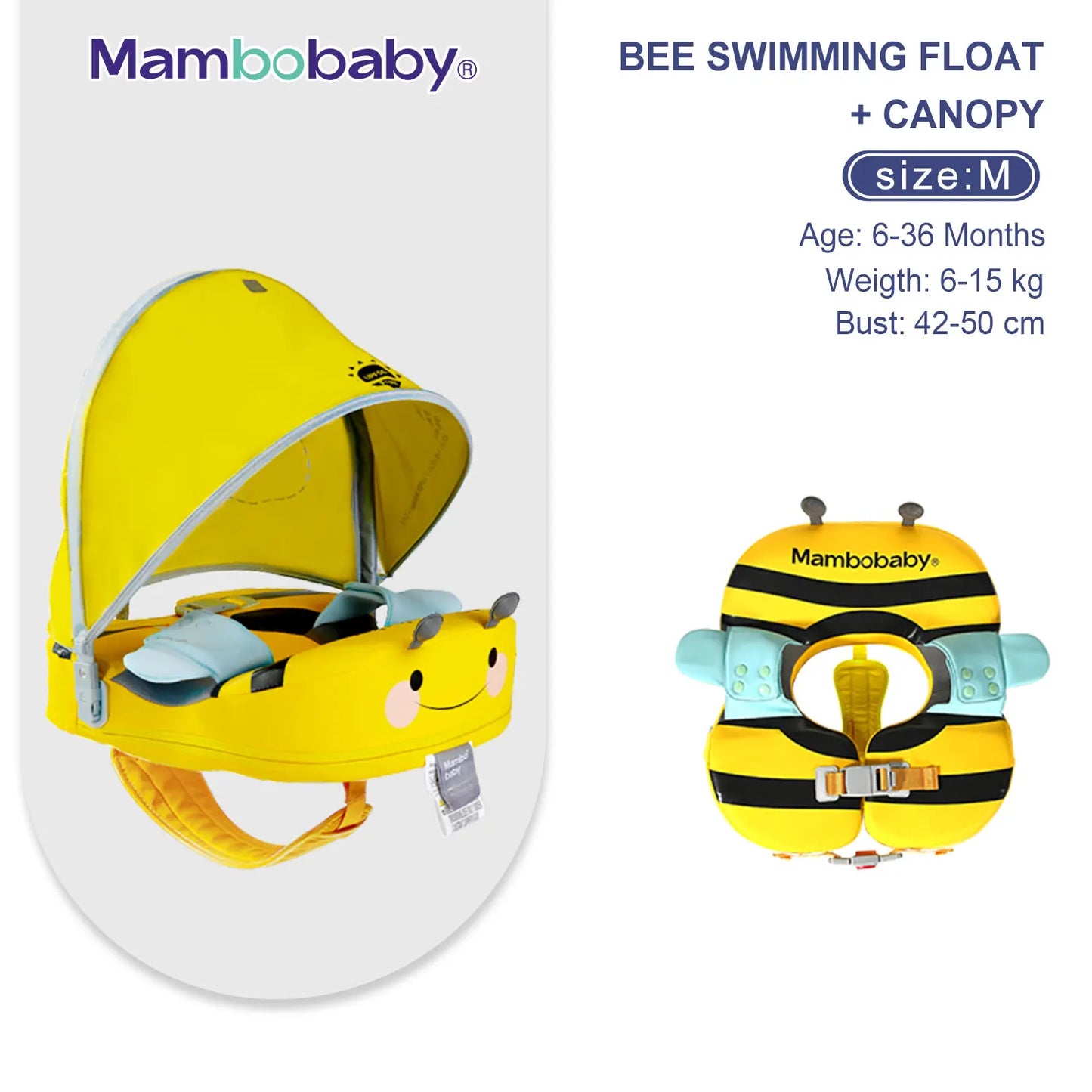 Mambobaby Baby Float With Sunshade And Crotch Strap