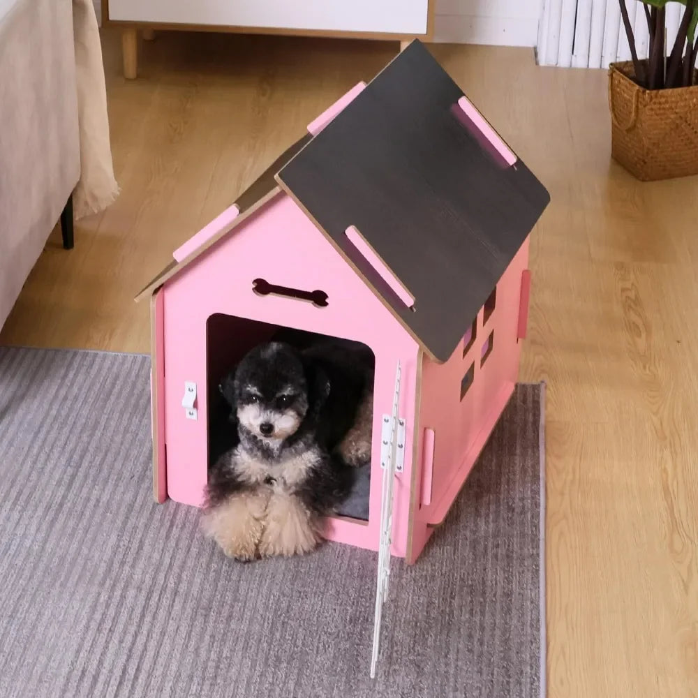 Cozy Wooden Indoor Dog House for Small Dogs and Cats Perfect Pet Bed