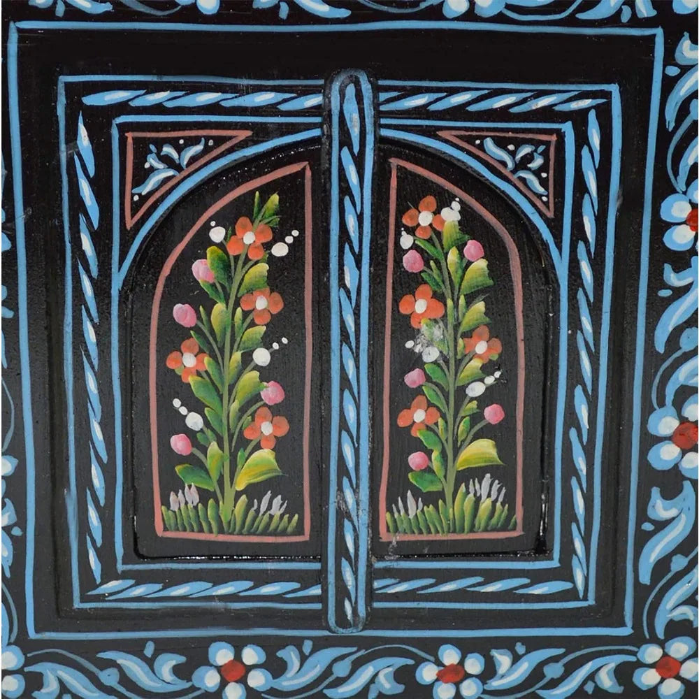 Handcrafted Moroccan Style Painted Door Wall Mirror Decor