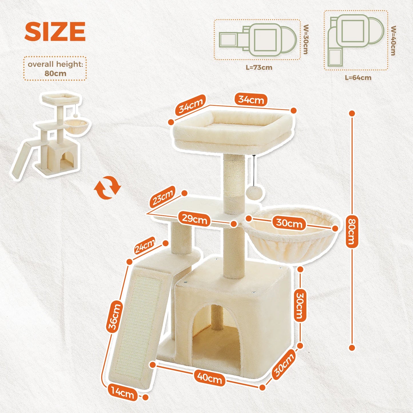 PAWZ Road Cat Tower For Indoor Cats Scratching Posts
