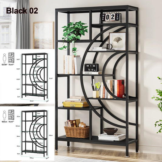 Tribesigns Industrial 5 Tier Etagere Bookcase Freestanding