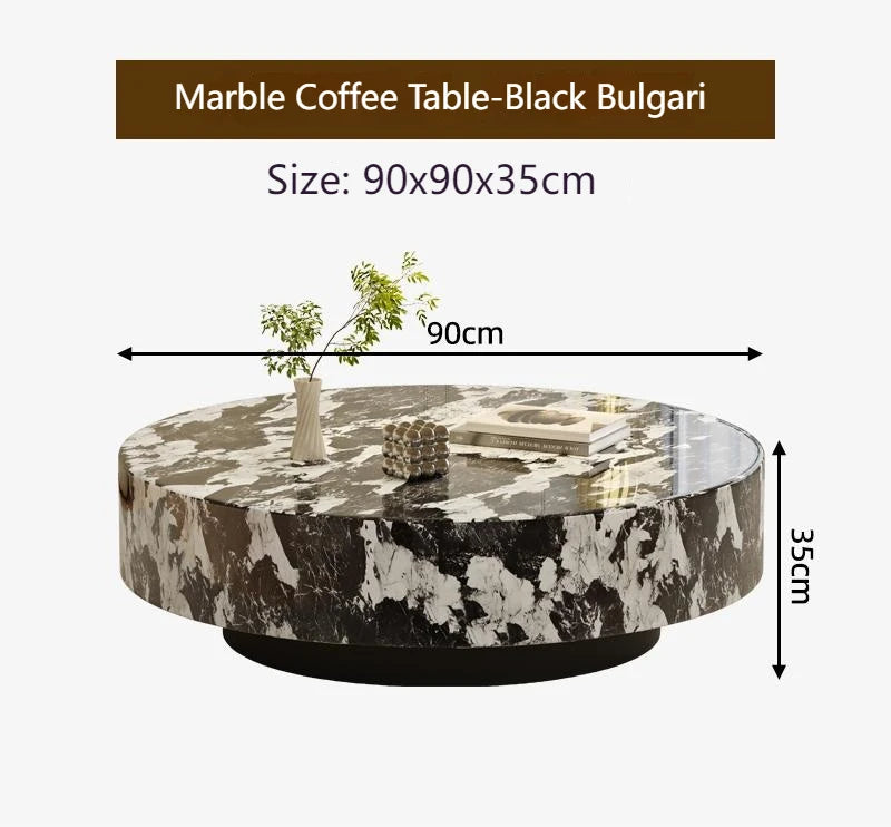LIEI Round Marble Nesting Tables Set Minimalist Luxury