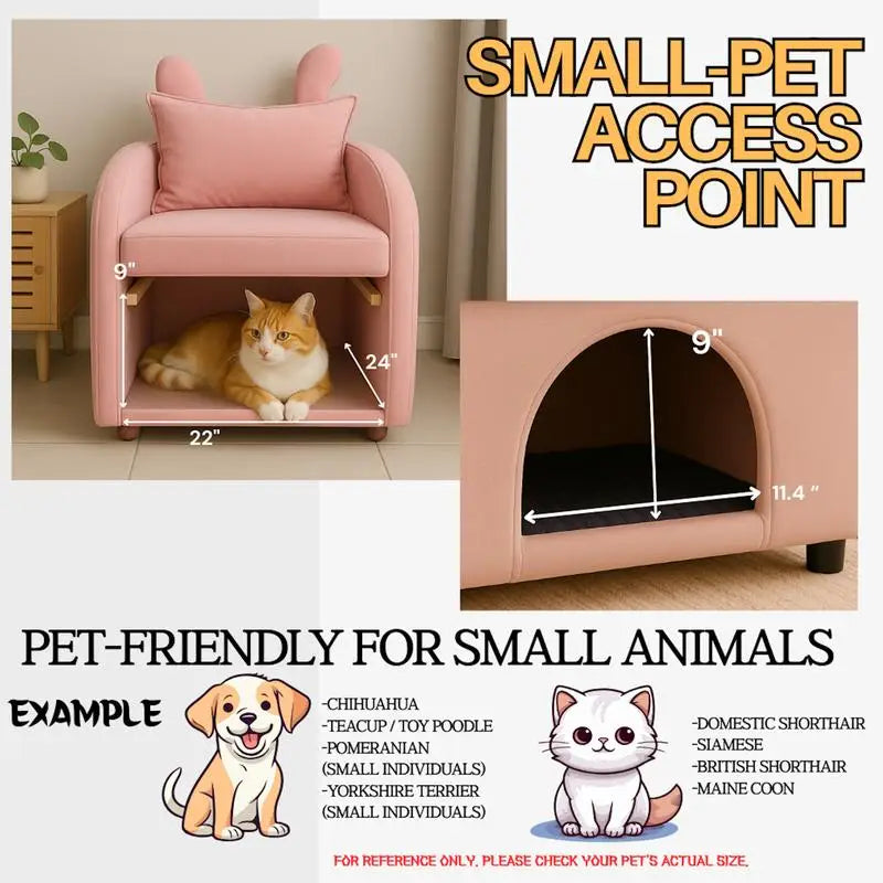 General Use Velvet Bunny Armchair Pet Hideaway Chair