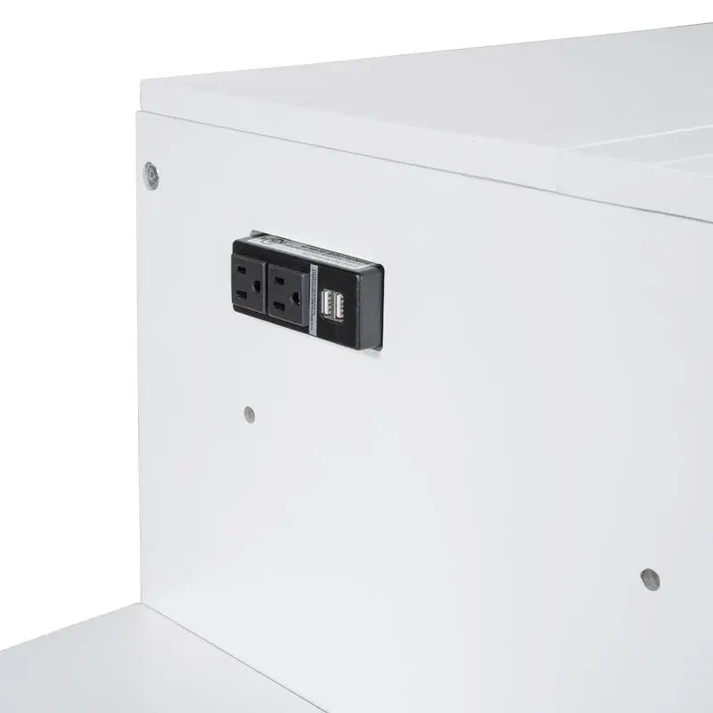 Versatile White Cabinet Bed With Usb Port And Large Drawer