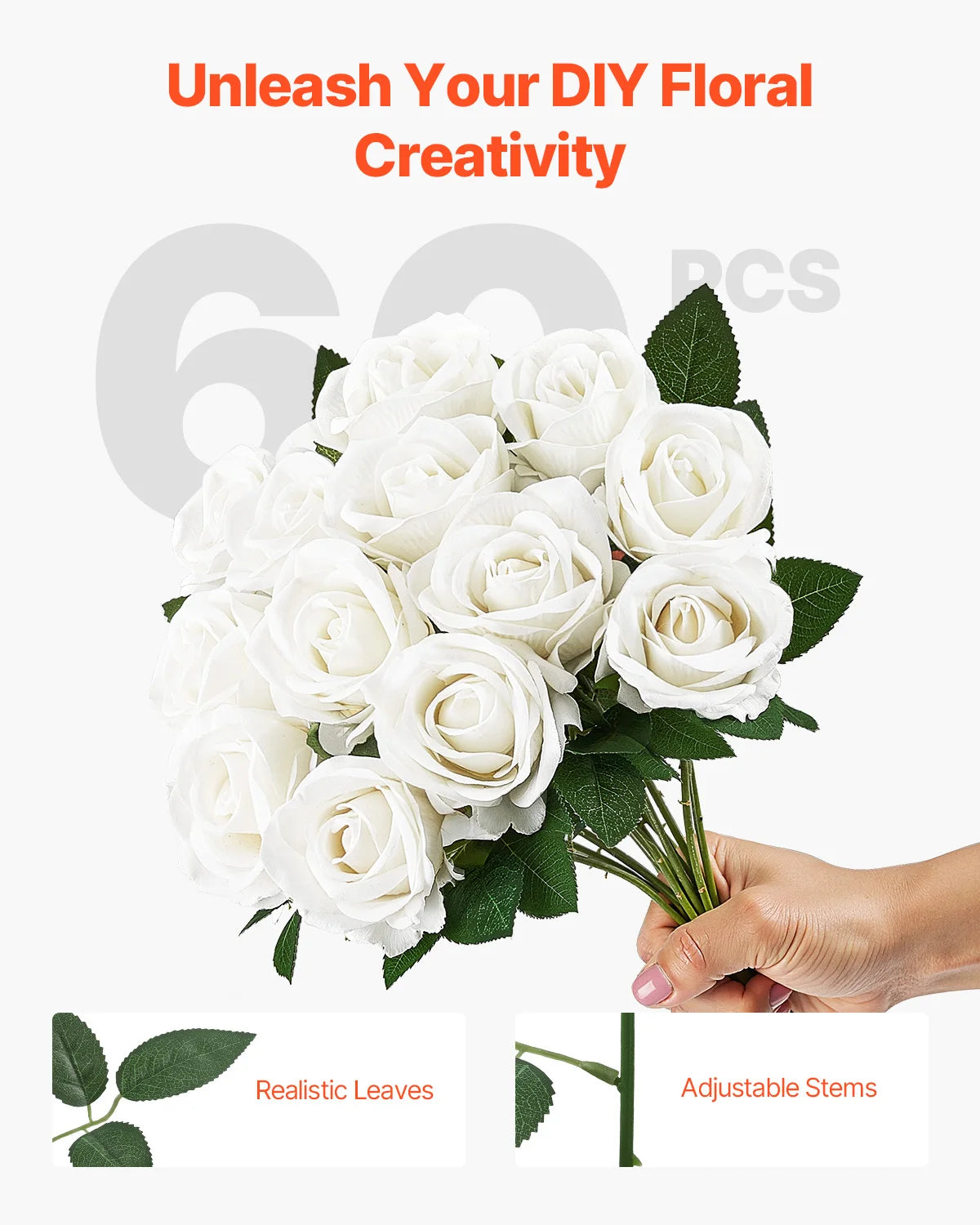 Artificial Flowers Set 60 120 500 For WeddingDecor DIY