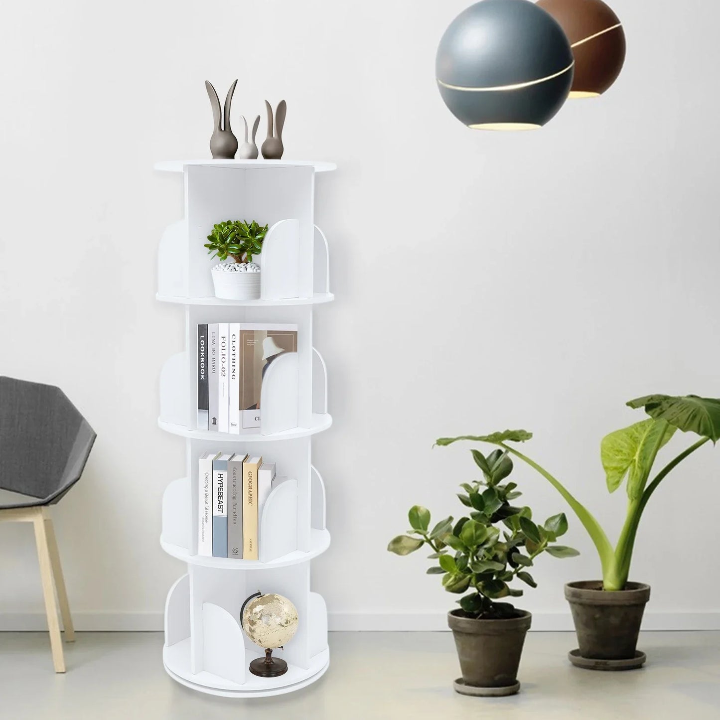 Hign-concerned Rotating Bookcase With 360 Degree Rotation Tool Free