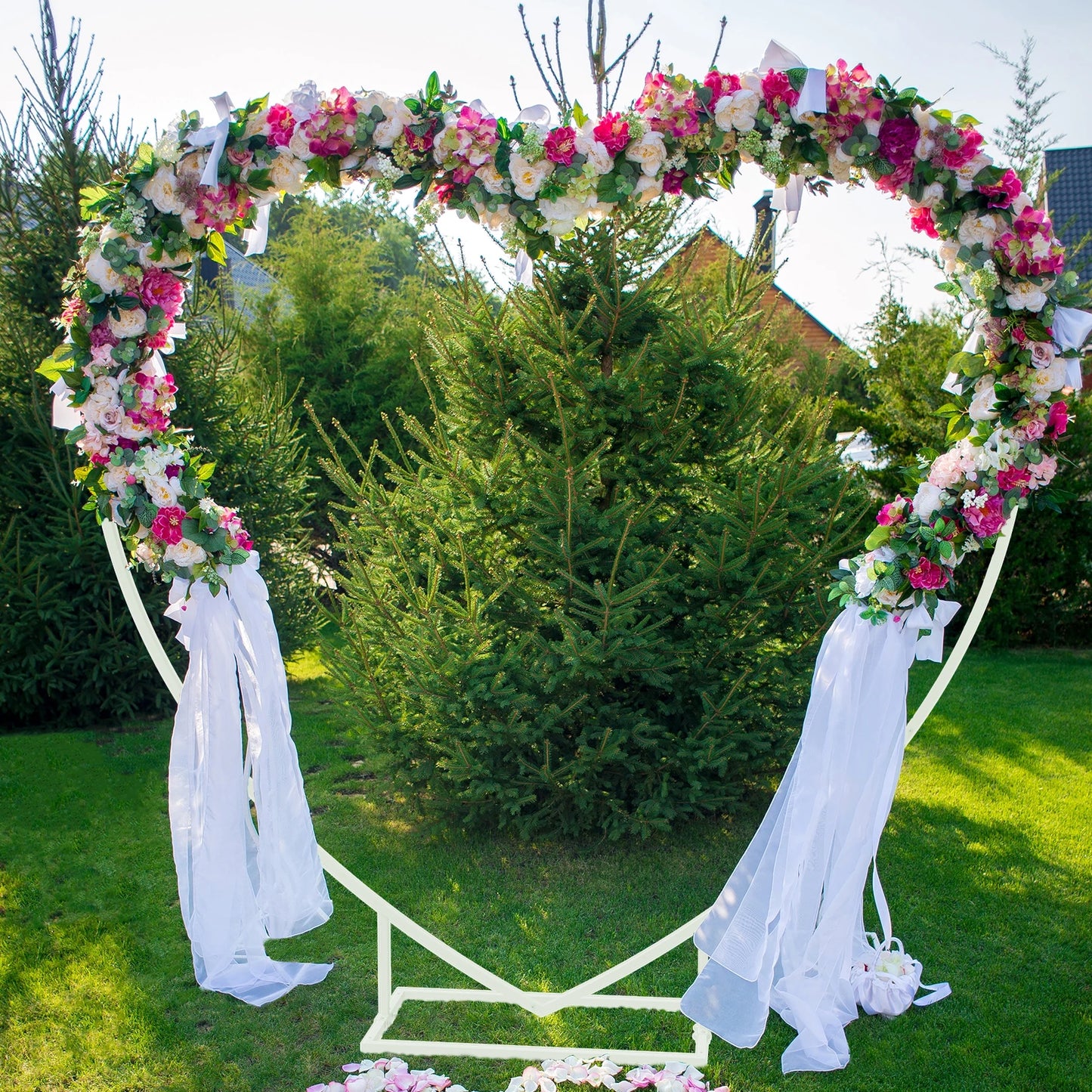 Heart Shape Wedding Arch Stand Metal Base Backdrop Frame